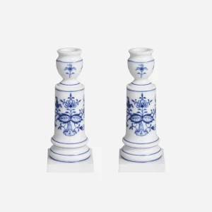 A Pair of Antique Meissen Candlesticks