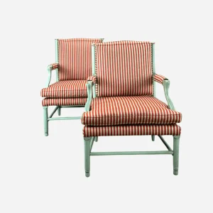 A Pair of Arne Norell Striped Chairs
