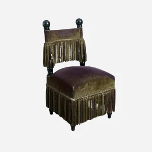 A Pair of Mid-20th Century Ebonised Salon Chairs