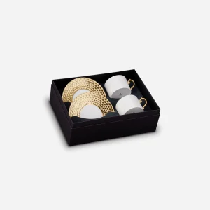 Aegean Gold Set of 2 Tea Cups & Saucers