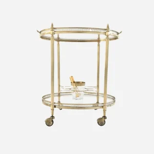 An Antique Brass Drinks Trolley