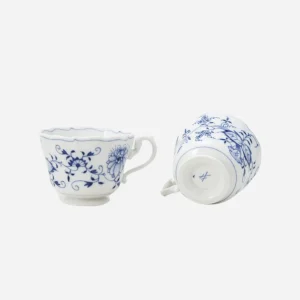 Antique Meissen Blue Onion Teacup & Saucer - Set of 6