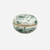 Antique Meissen Green Indian Flower Trinket Box
