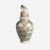 Antique Polychrome Delft Vase & Cover