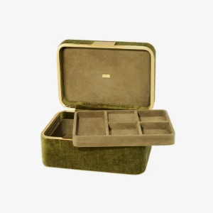 Beauvais Velvet Jewellery Box Moss