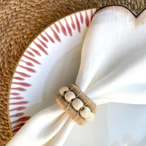 Berry Napkin Ring Flax - Set of 4