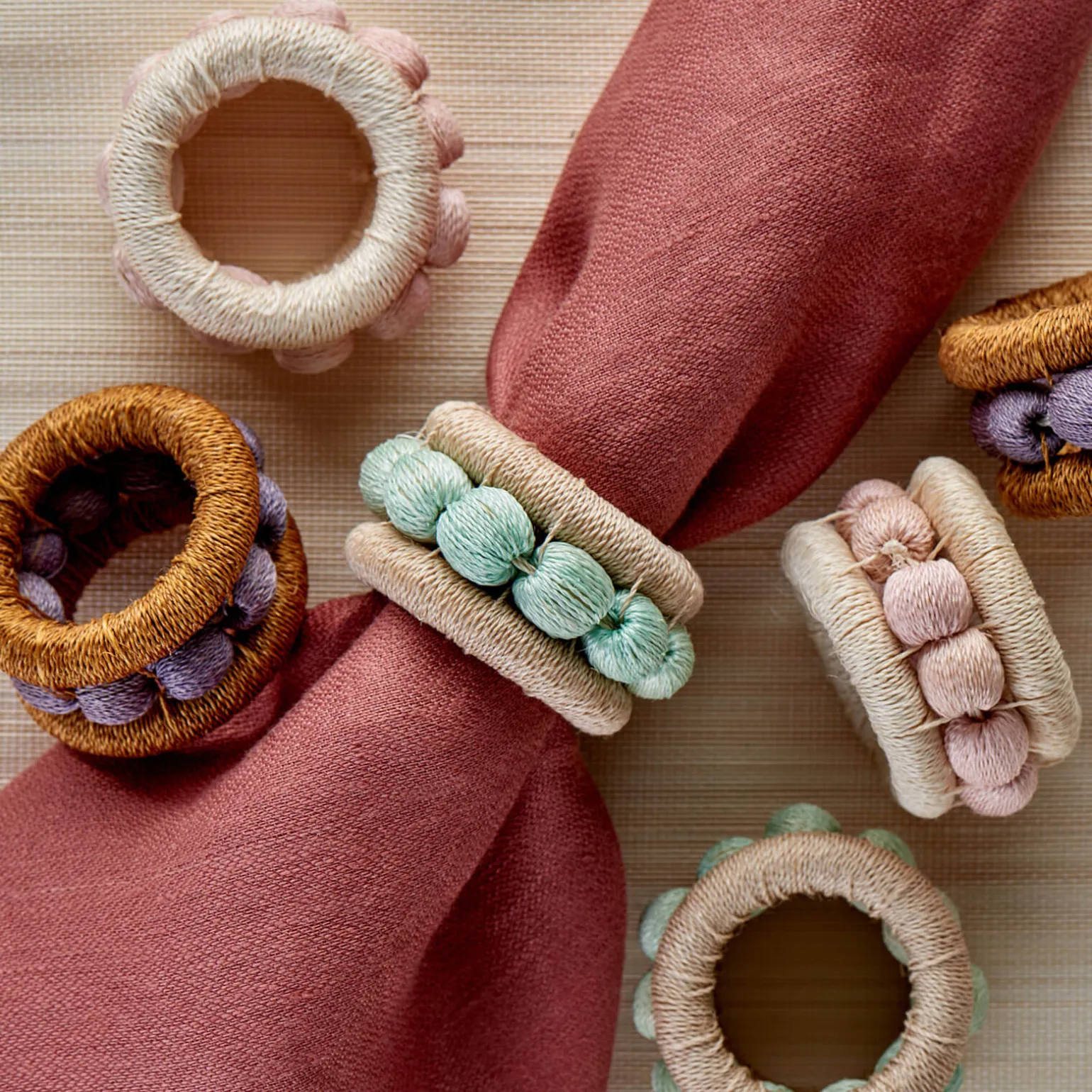 berry_napkin_ring_ochre___2.webp Berry Napkin Ring Ochre - Set of 4