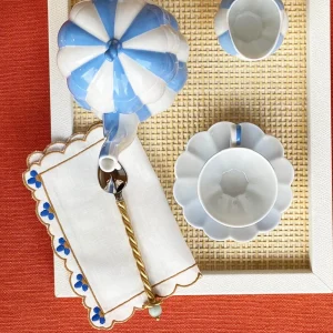 Blue Flower Cocktail Napkin - Set of 4
