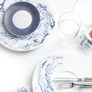 Blue Impression Dessert Plate