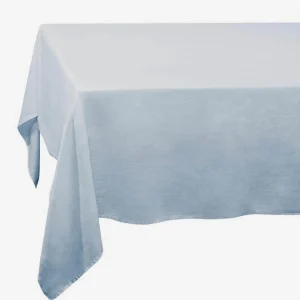 Blue Linen Sateen Tablecloth