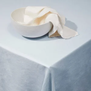 Blue Linen Sateen Tablecloth