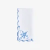 Blue Thistle Scalloped Napkin