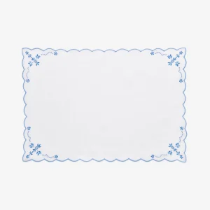 Blue Thistle Scalloped Placemat