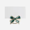Bow Place Card Holder Emerald - Set of 4