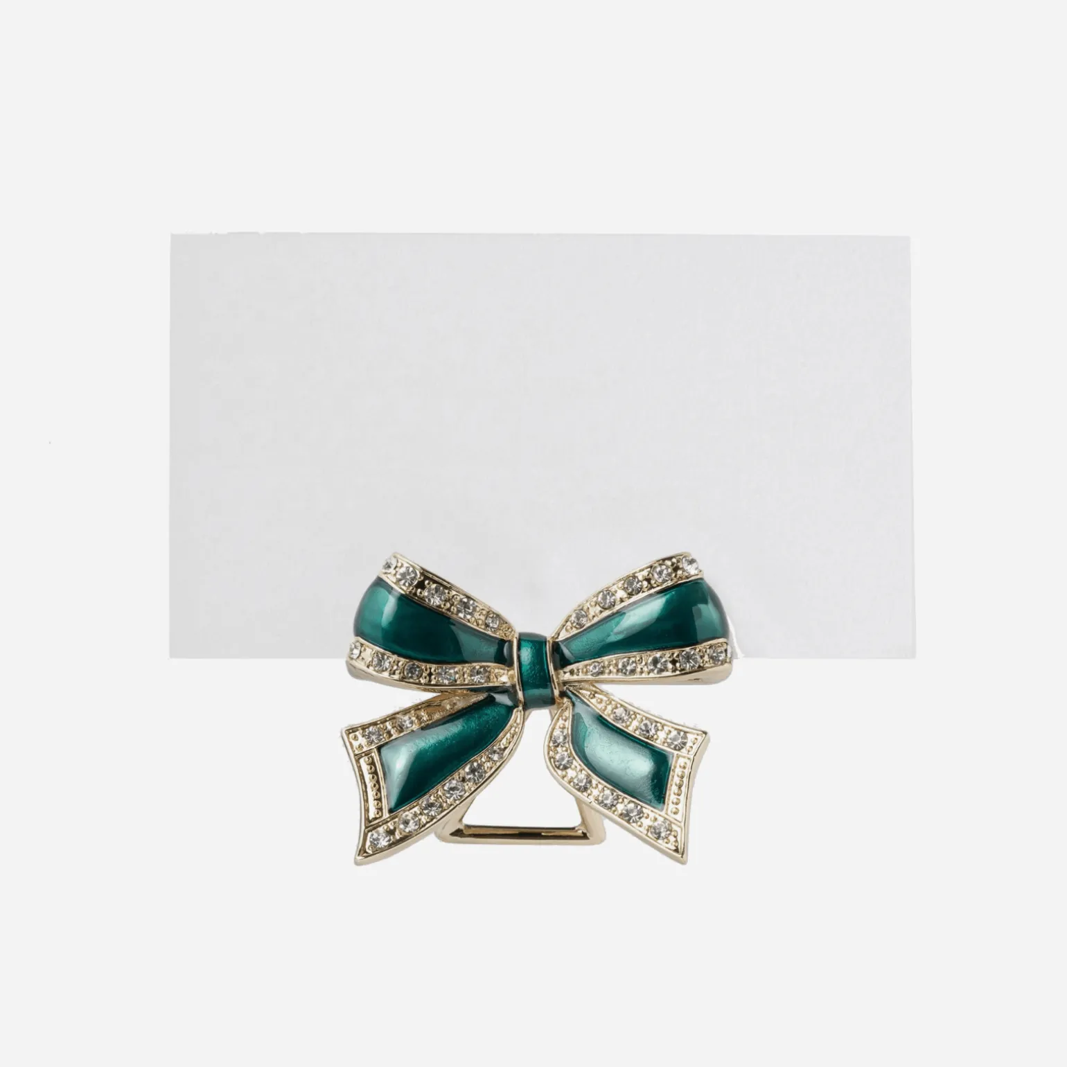 bow_place_card_holder_eme_0.webp Bow Place Card Holder Emerald - Set of 4
