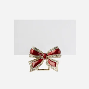 Bow Place Card Holder Emerald - Set of 4