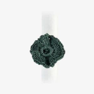 Californian Poppy Napkin Ring- Set of Four - Teal