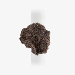 Californian Poppy Napkin Ring- Set of Four - Brown