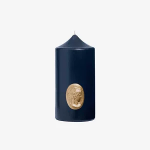 Cameo Pillar Candle Navy