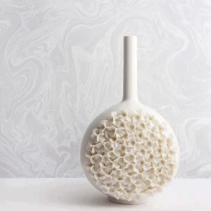 Canvas White Flowers Tapestry Vase