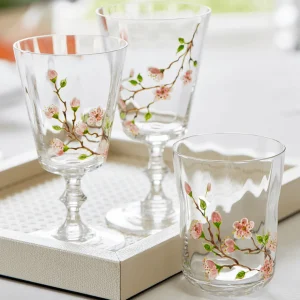 Cherry Blossom Red Wine Glass