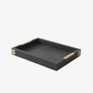 Christie Desk Tray Charcoal Shagreen
