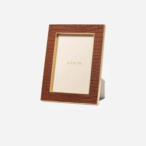 Classic Croc Leather Frame 5x7 - Chestnut