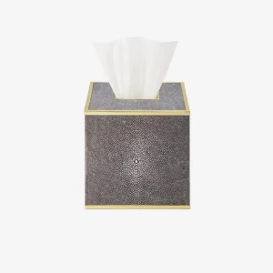 Classic Shagreen Tissue Box Cover - Chocolate