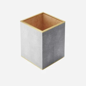Classic Shagreen Waste Basket - Dove