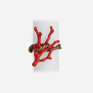 Coral Gold Napkin Ring - Set of 4