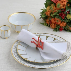Coral Gold Napkin Ring - Set of 4