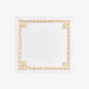 Daisy Chain Hemstitch Gold Cocktail Napkin