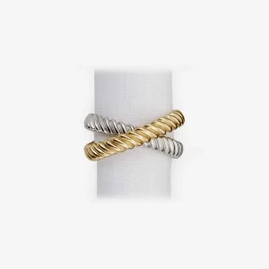Deco Twist Plated Napkin Ring - Set of 4