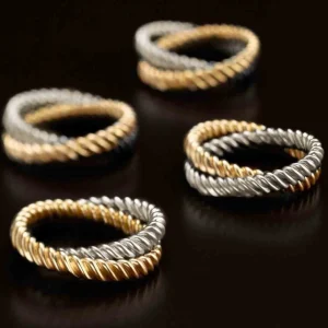 Deco Twist Plated Napkin Ring - Set of 4