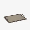 Defile Medium Rectangular Leather Tray Mud