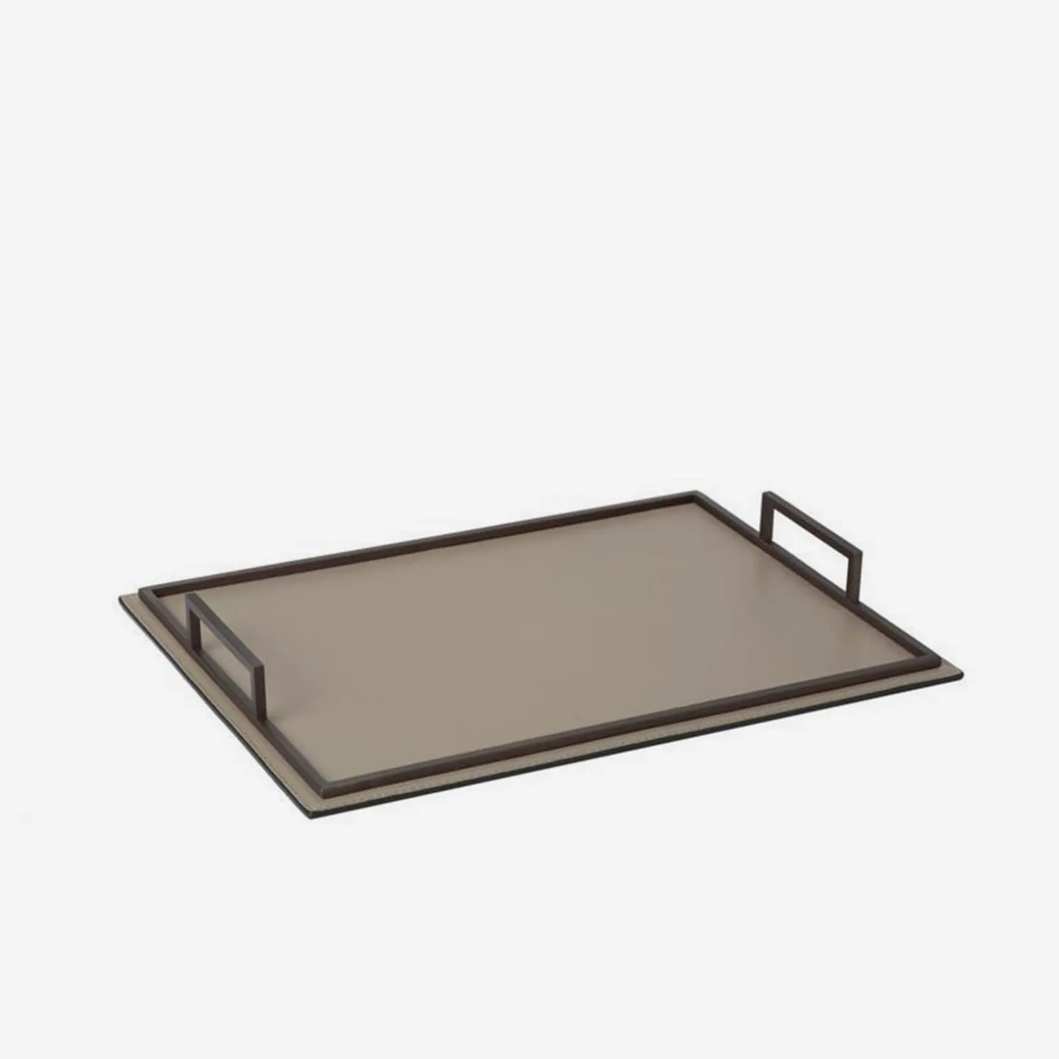 defile_medium_rectangular_0.webp Defile Medium Rectangular Leather Tray Mud