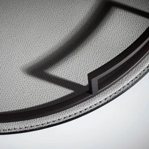 Defile Medium Round Leather Tray Grey