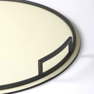Defile Medium Round Leather Tray Ivory