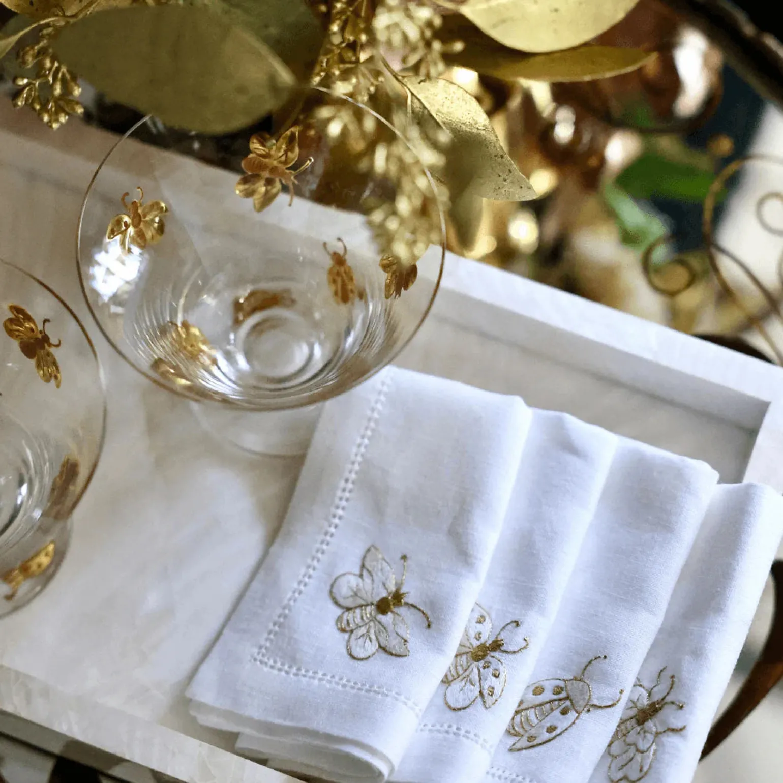enchanted_garden_tea_napk_1.webp Enchanted Garden Tea Napkin - Set of 4