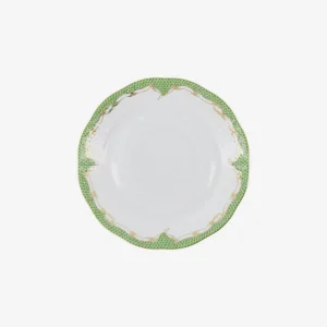 Fish Scale Green & Gold Dinner Plate