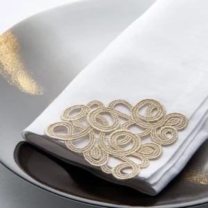 Florence Gold Lace Corner Napkin
