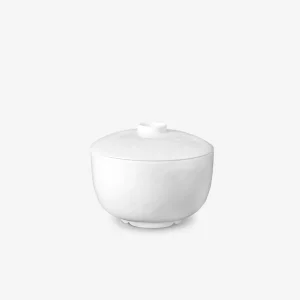 Han White Rice Bowl with Lid