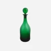 Hand-Blown Green Glass Bottle