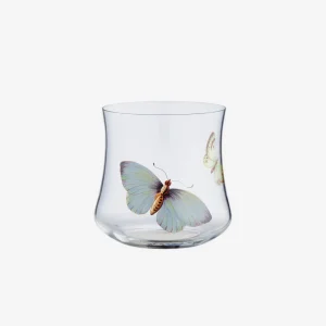 Hand-painted Butterfly Low Tumbler - 2 Butterflies