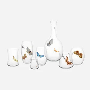 Hand-Painted Butterfly Tall Concave Tumbler - 1 Butterfly