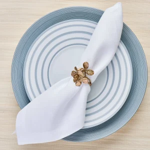 Hémisphère Metallic Blue Striped Dessert Plate