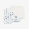 Ice Blue Flower Napkins - Set of 4