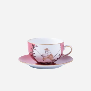 Indes Galantes Teacup & Saucer - Raspberry