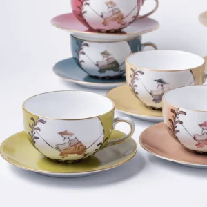 Indes Galantes Teacup & Saucer - Olive Green