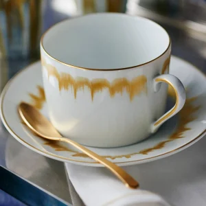 Iris Tea Cup & Saucer Gold